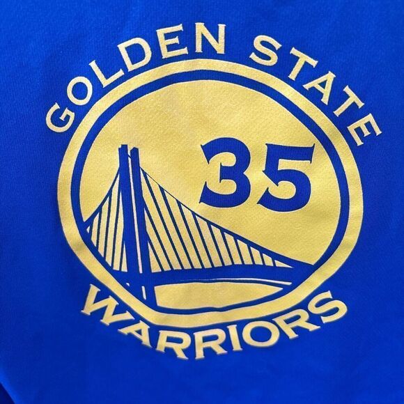 Adidas Golden State Warriors Blue Yellow Basketball Kevin Durant 35 Jersey XL - Picture 3 of 8